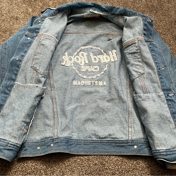 Vintage Hard Rock Cafe Amsterdam Denim Jean Jacket - Picture 3 of 12